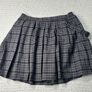 Hot Topic‎ Pleated Skirt Grunge MD Grey Plaid Punk Dark Academia Emo Mini